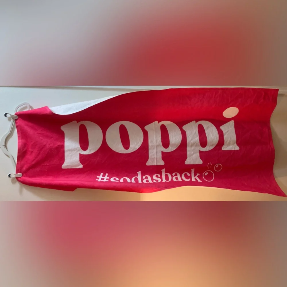 Poppi Soda Beach Towel Collectible Poppi Pink Towel